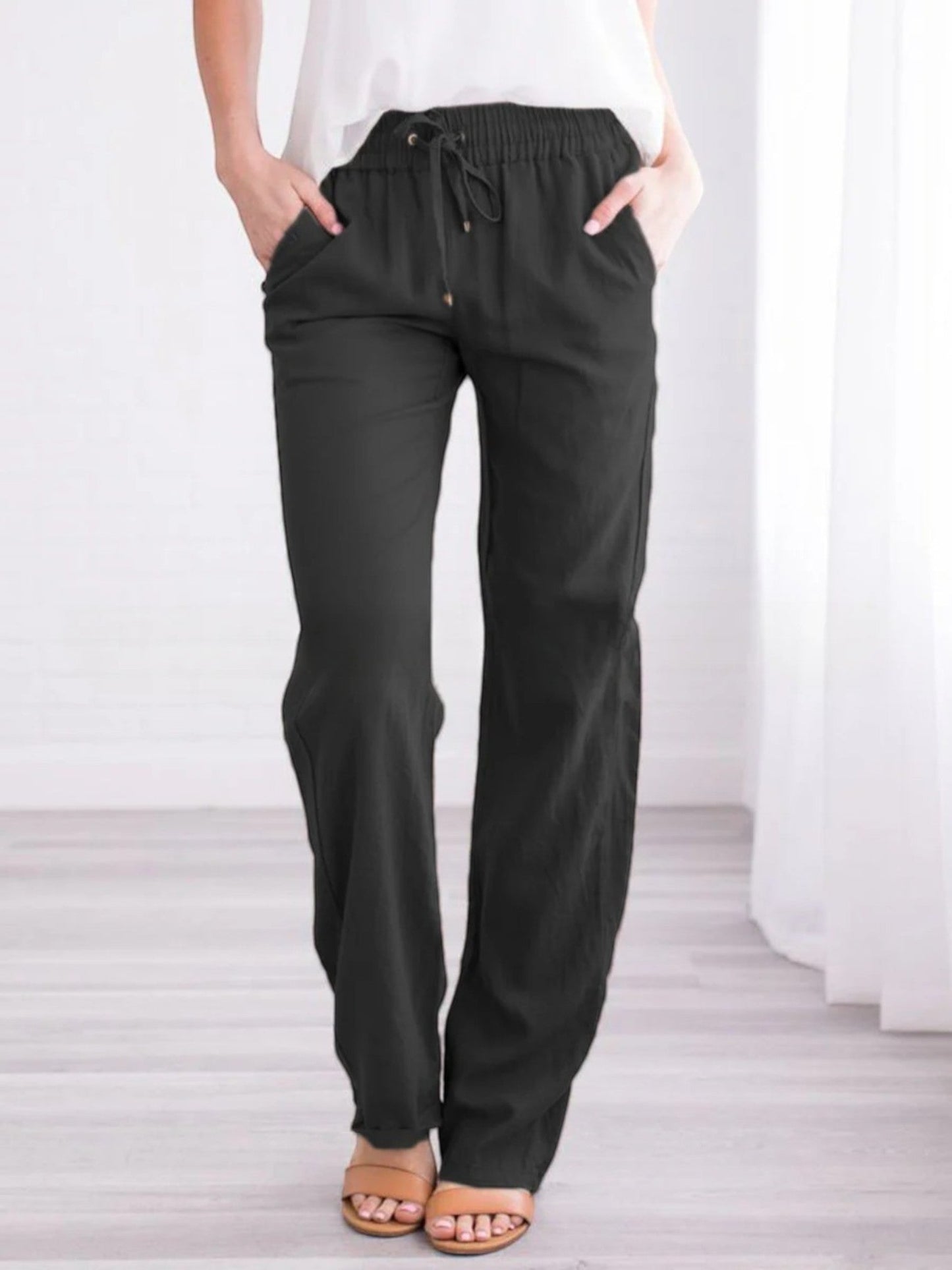Hadea - Pantaloni Estivi Comodi Da Donna Nero