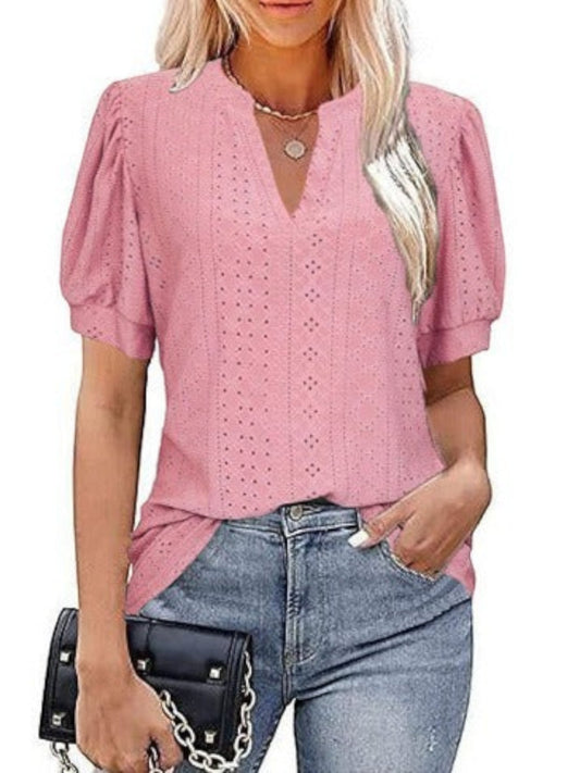 Haidee - Top Estivo Con Scollo A V Per Donna Rosa