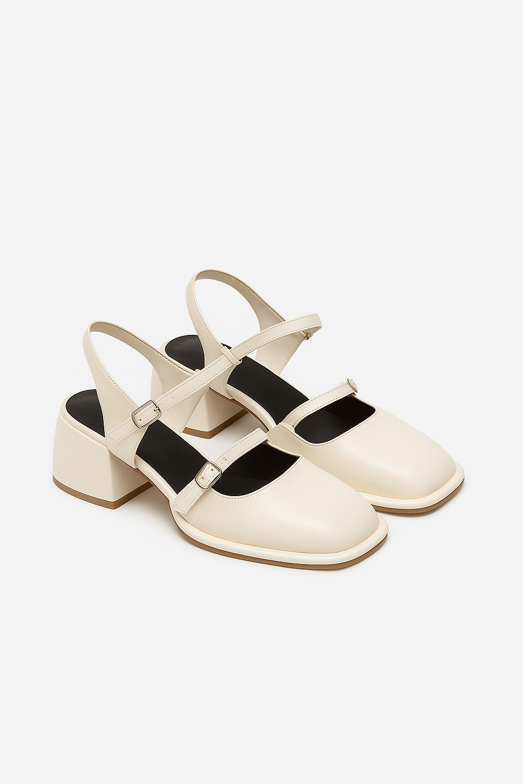 Hally - Sandali Donna Comodi con Tacco Quadrato Bianco