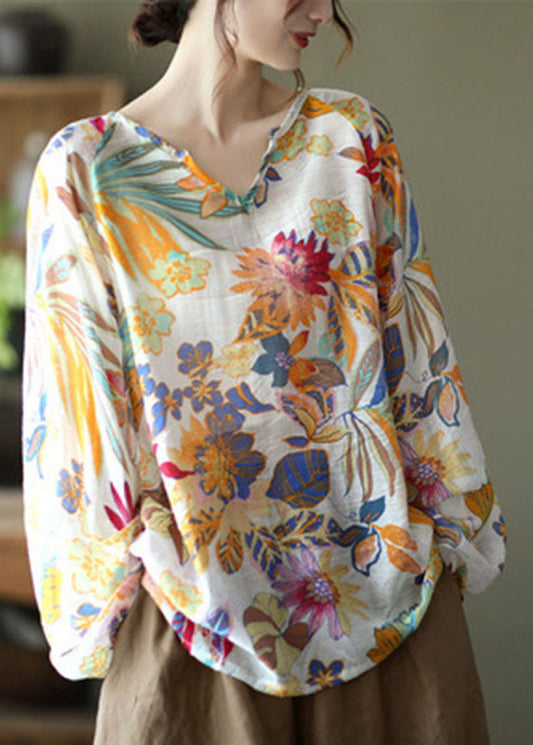 Matilde - Blusa Floreale Casual Autunnale Manica Lunga