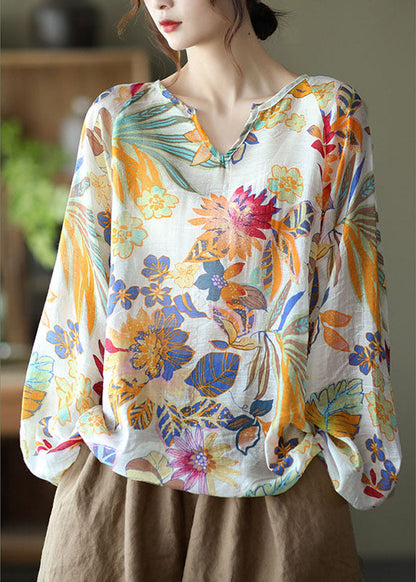Matilde - Blusa Floreale Casual Autunnale Manica Lunga