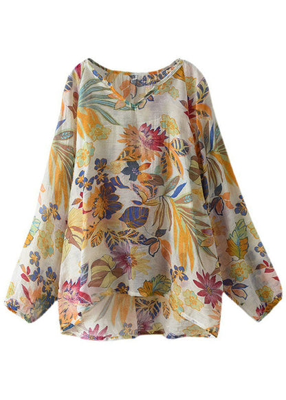 Matilde - Blusa Floreale Casual Autunnale Manica Lunga