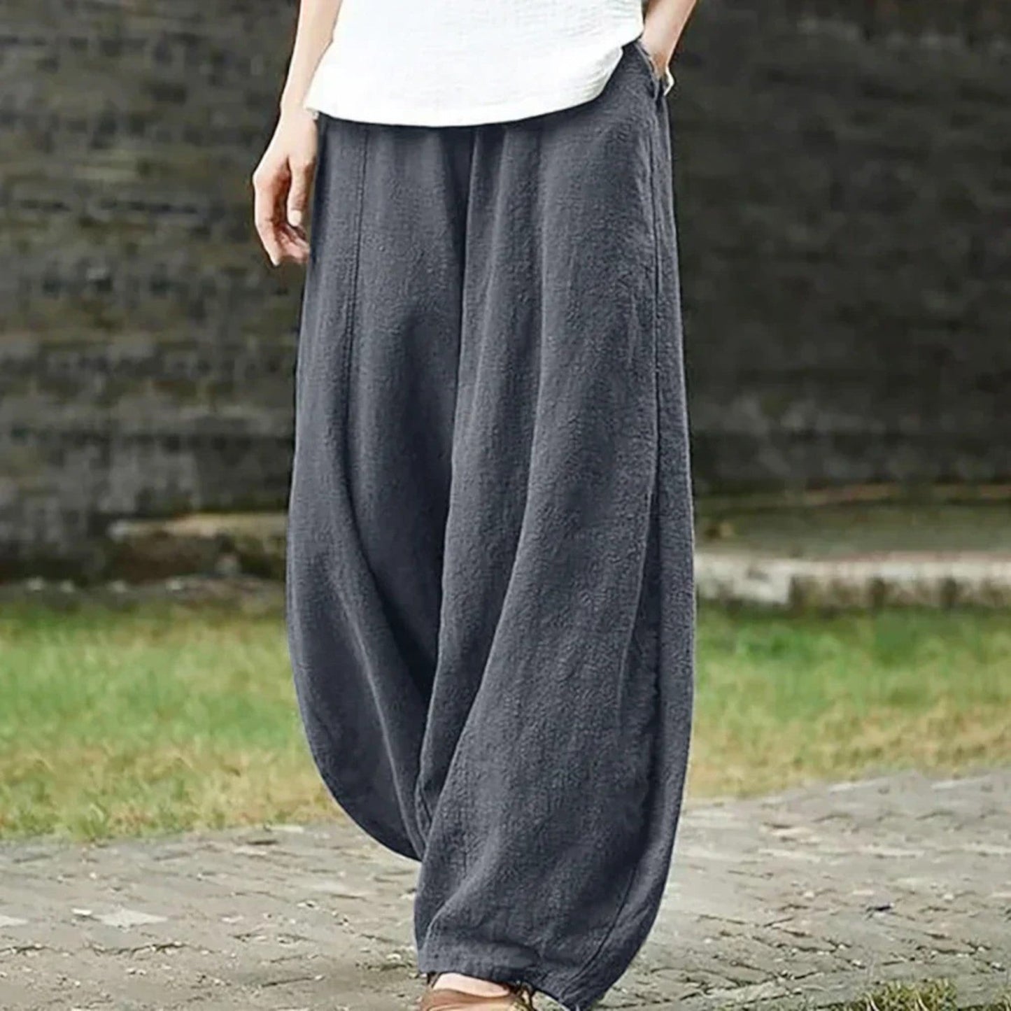 Hedy - Pantaloni Estivi Comodi Da Donna Grigio