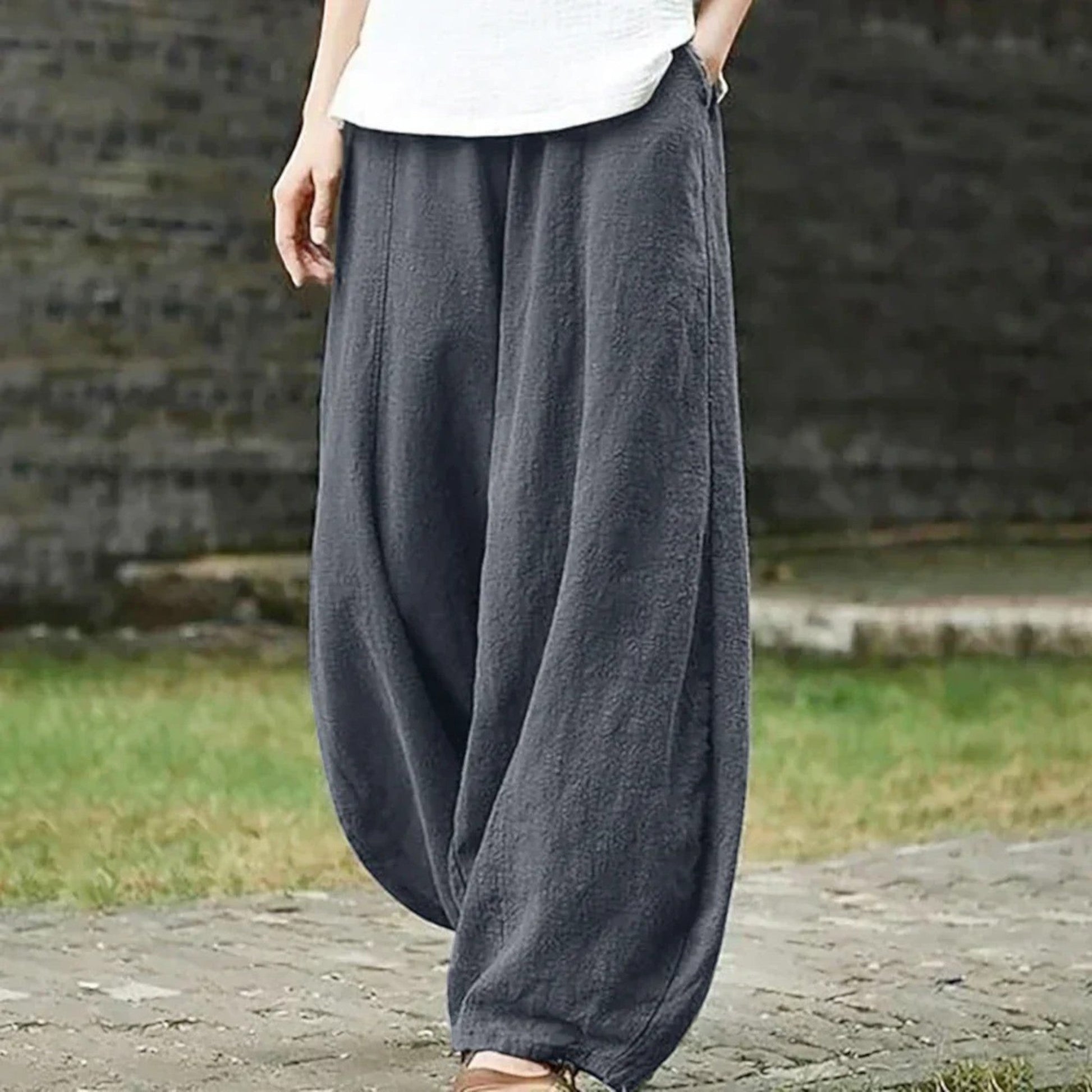 Hedy - Pantaloni Estivi Comodi Da Donna Grigio
