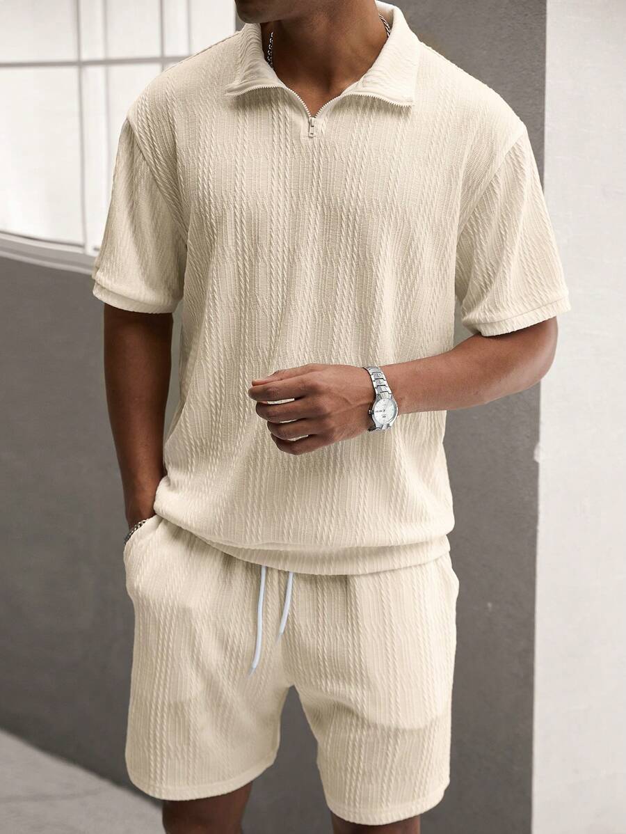 Angelo – Set Polo Con Zip Frontale E Pantaloncini Coordinati