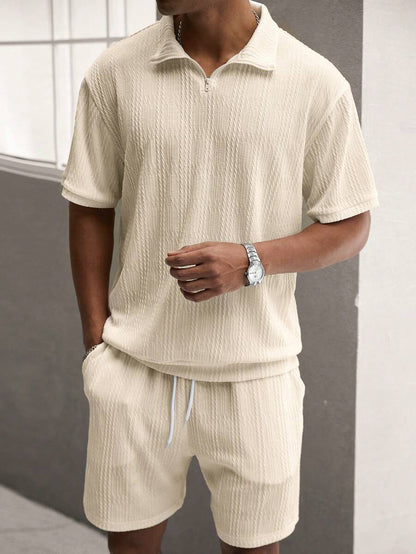 Angelo – Set Polo Con Zip Frontale E Pantaloncini Coordinati