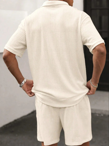Angelo – Set Polo Con Zip Frontale E Pantaloncini Coordinati