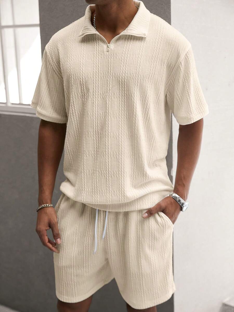 Angelo – Set Polo Con Zip Frontale E Pantaloncini Coordinati
