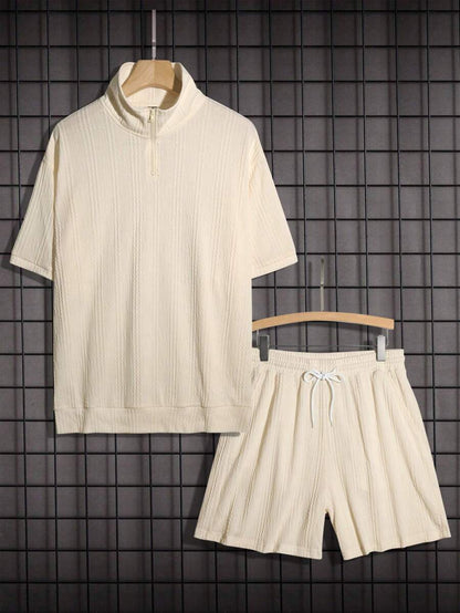 Angelo – Set Polo Con Zip Frontale E Pantaloncini Coordinati