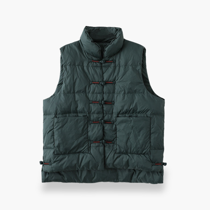 Helena - Gilet Piumino Donna Invernale con Bottoni Verde