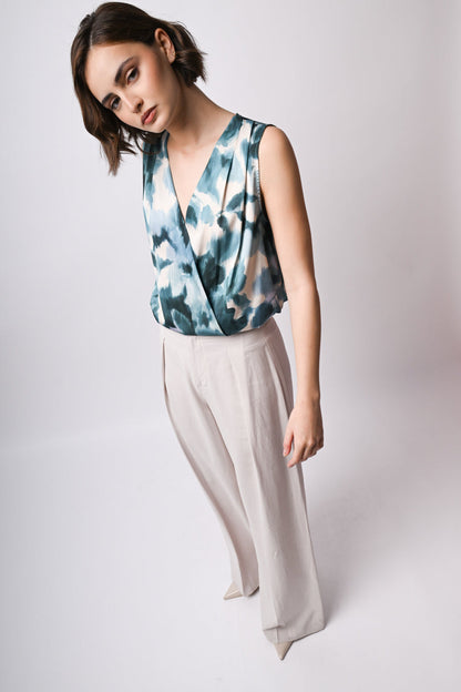 Helena – Top con Stampa Floreale Astratta Colorata 1