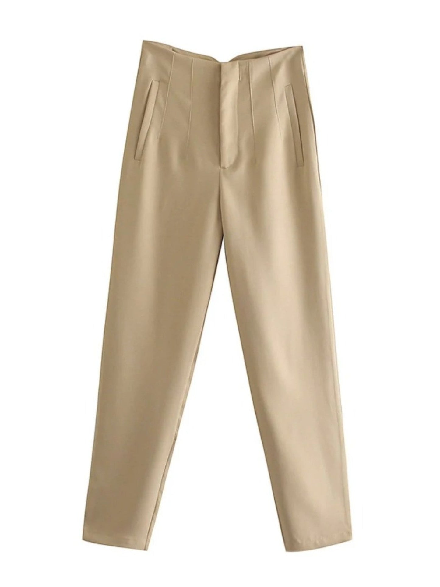 Helga - Pantaloni Eleganti Affusolati Da Donna Cachi Chiaro