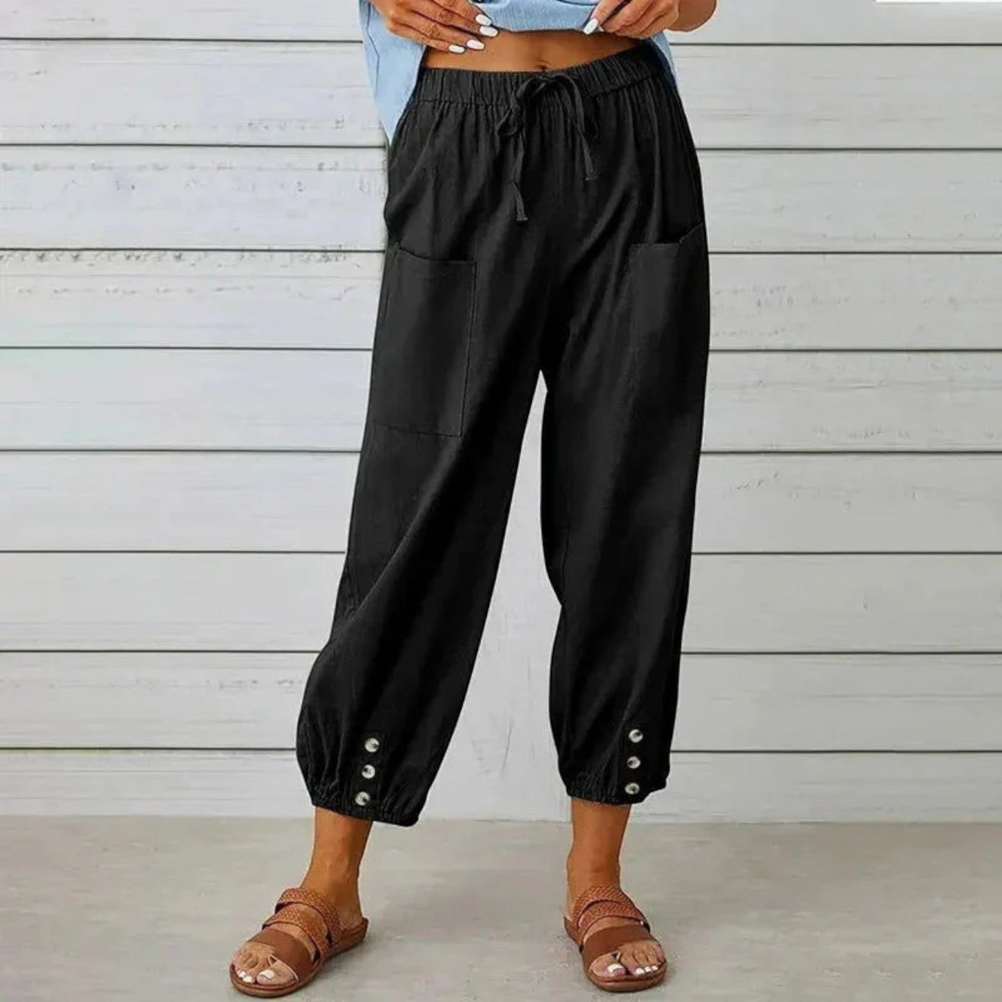 Heloise – Pantaloni Estivi Traspiranti da Donna Nero