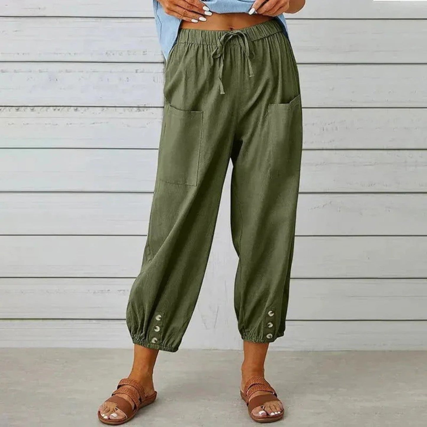 Heloise – Pantaloni Estivi Traspiranti da Donna Verde militare