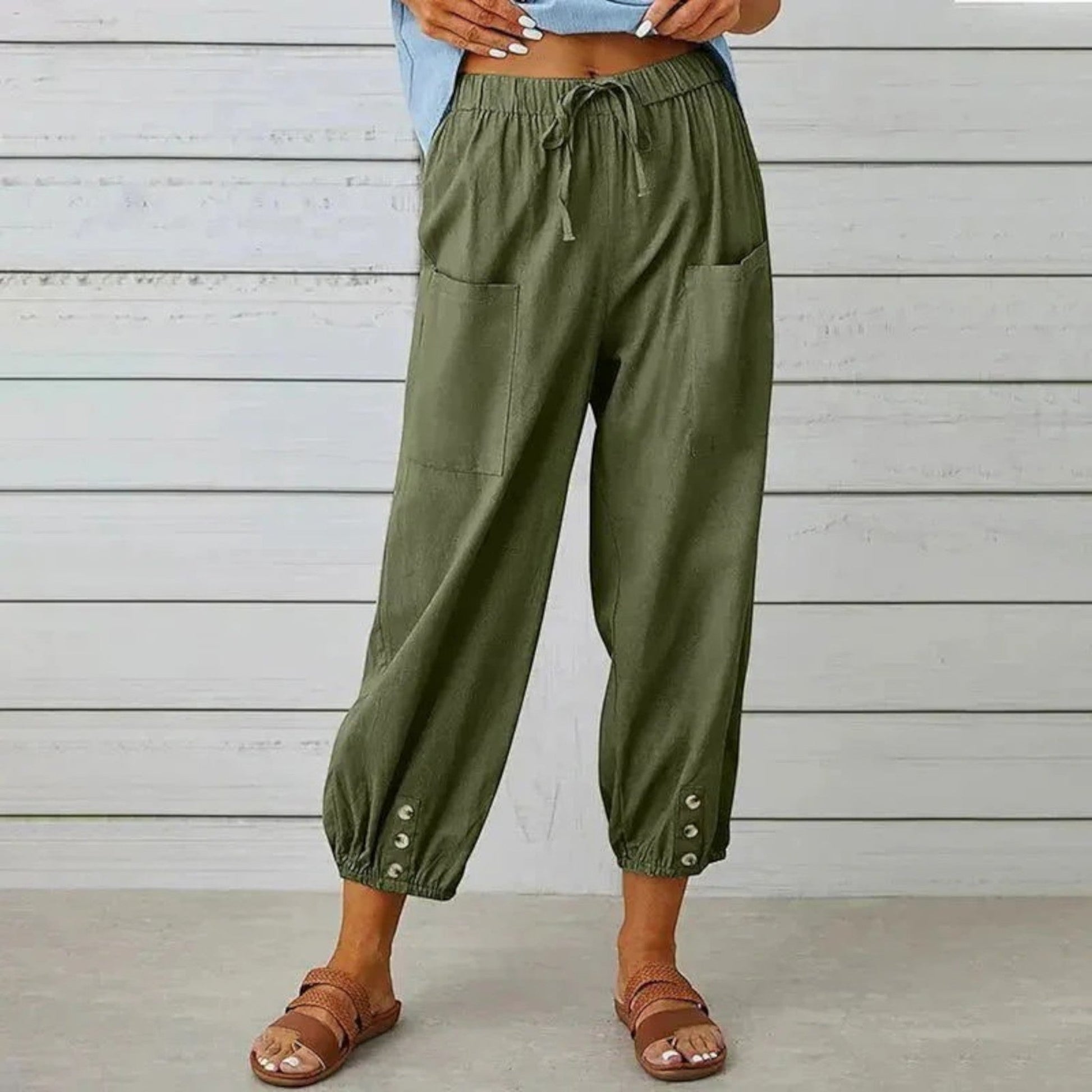Heloise – Pantaloni Estivi Traspiranti da Donna Verde militare
