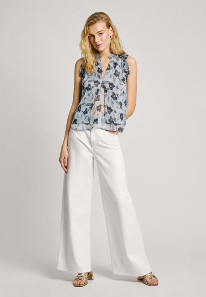 Heloise – Top Blu Acciaio Elegante e Minimal