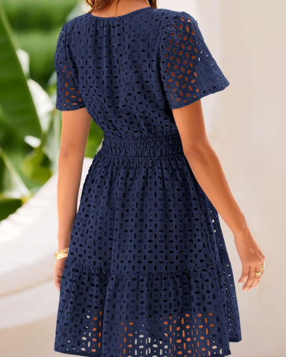 Barbara – Vestito Corto Con Scollo A V E Linea A-Line Con Volant