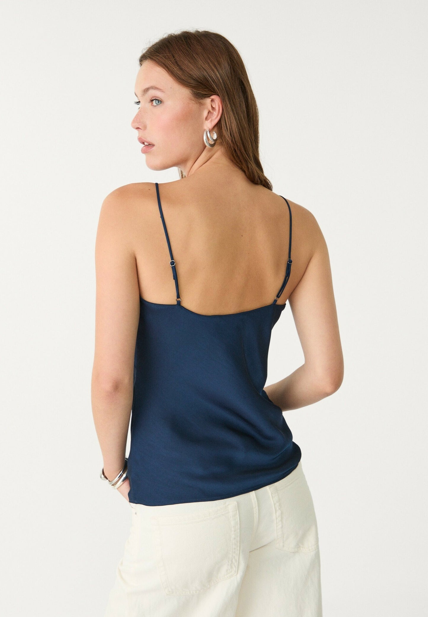 Hera – Top Blu Scuro Melangiato Casual Chic