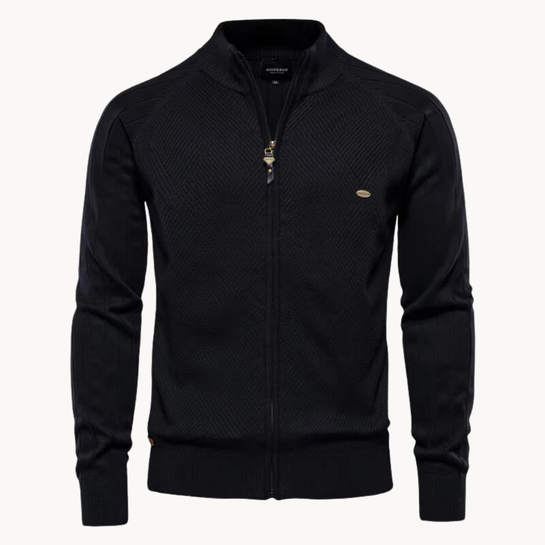 Damiano - Cardigan Uomo Con Zip Collo Alto