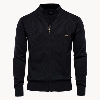 Damiano - Cardigan Uomo Con Zip Collo Alto