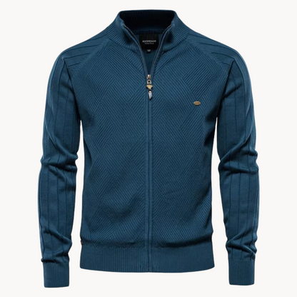 Damiano - Cardigan Uomo Con Zip Collo Alto