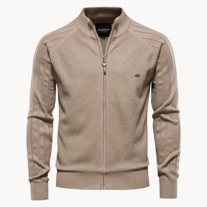 Damiano - Cardigan Uomo Con Zip Collo Alto