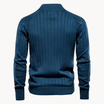 Damiano - Cardigan Uomo Con Zip Collo Alto