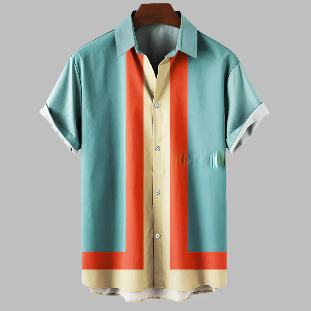 Jep – Camicia Retrò A Maniche Corte Con Vestibilità Ampia
