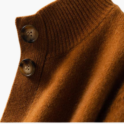 Hilda - Cardigan Donna in Morbido Tessuto con Bottoni Arancione 