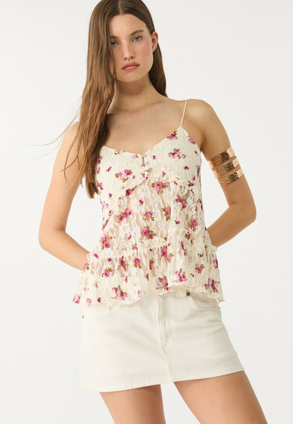 Hilda – Top Beige Melangiato Stile Naturale