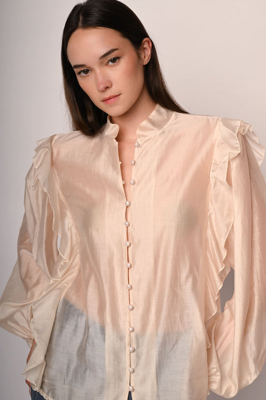 Hortensia – Camicia in Mussola con Volants Romantici 1