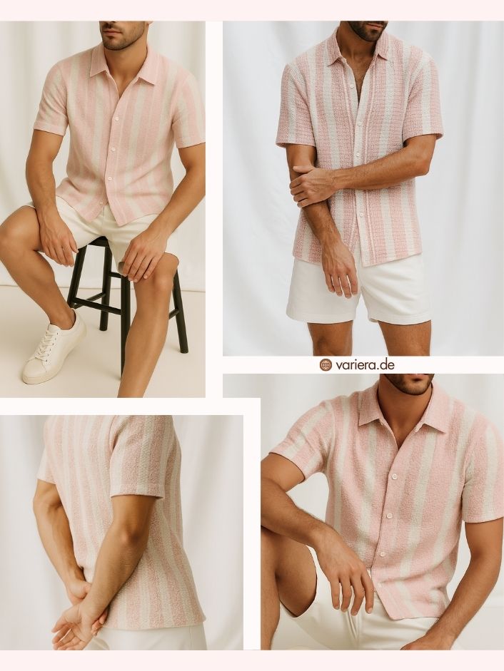 Harvino - Camicia Uomo Maniche Corte Casual Estiva Elegante