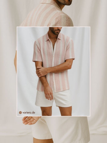 Harvino - Camicia Uomo Maniche Corte Casual Estiva Elegante