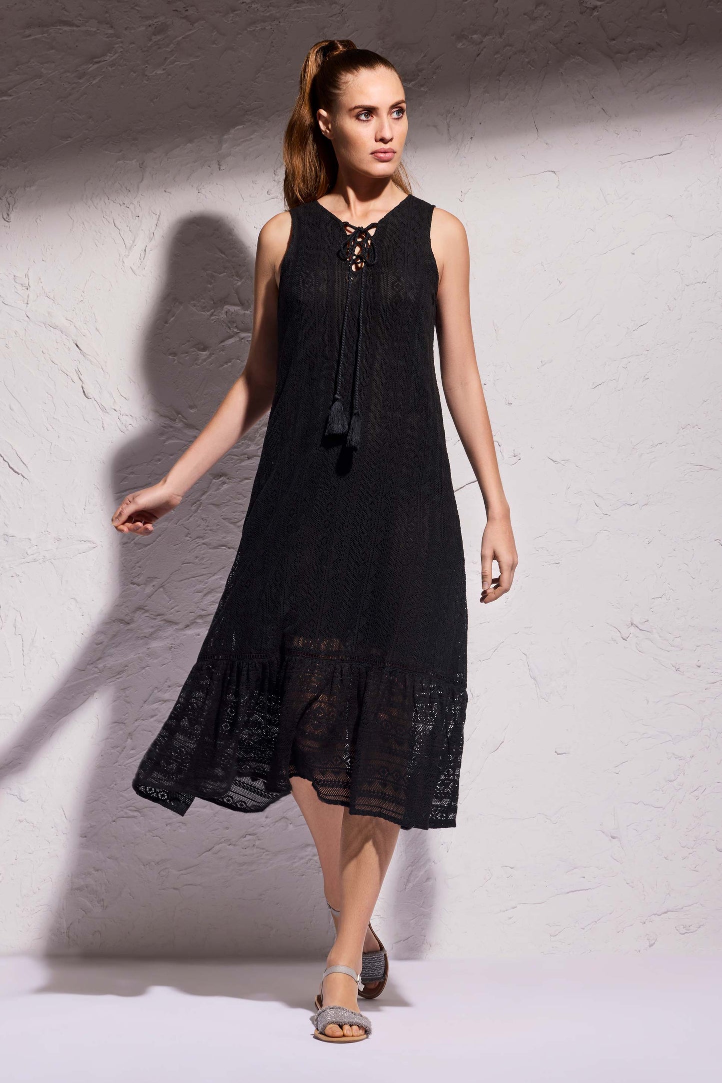 Quinara - Abito Lungo Quinn Donna Pizzo Elegante Romantico