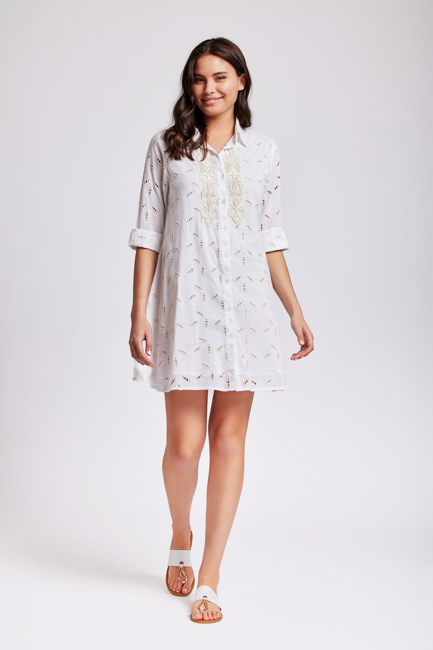 Adele – Abito Camicia in Pizzo Pregiato Elegante