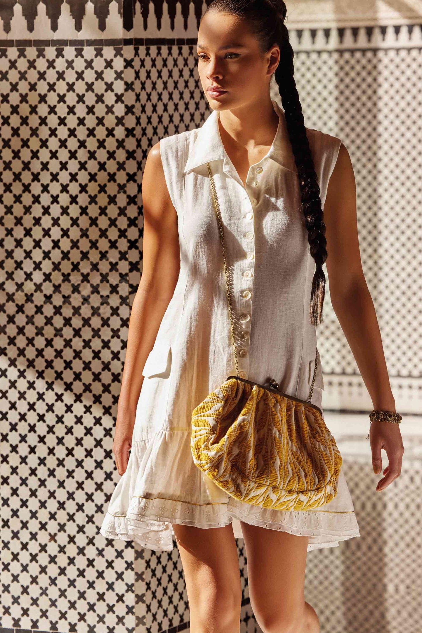 Angelica – Abito Camicia in Lino Casual Elegante
