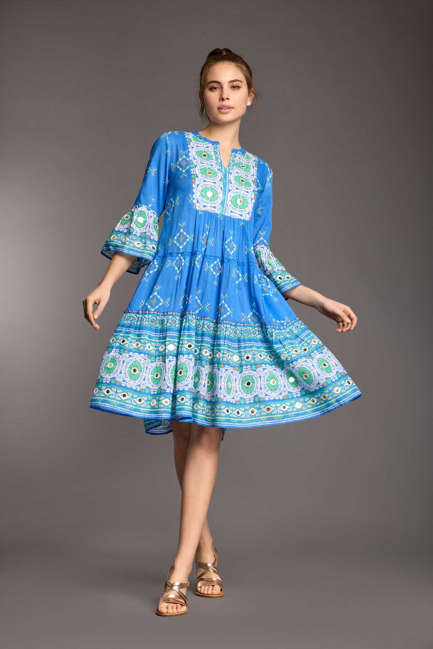 Quinia - Abito Gonna Balze Ermione Donna Elegante Romantico