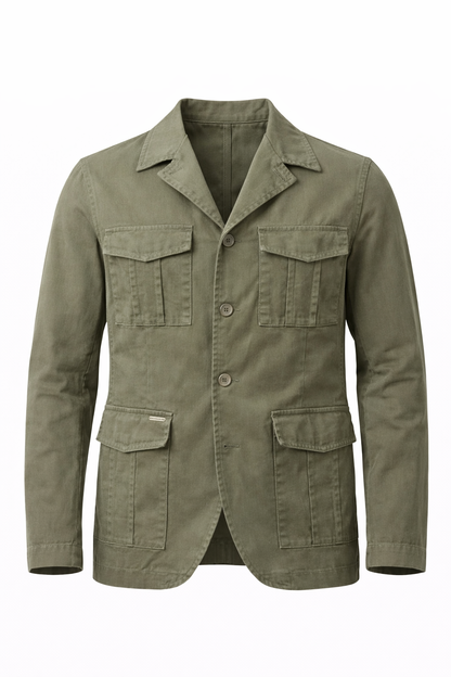 Dino - Polo Verde Military Strutturata Uomo Contemporanea
