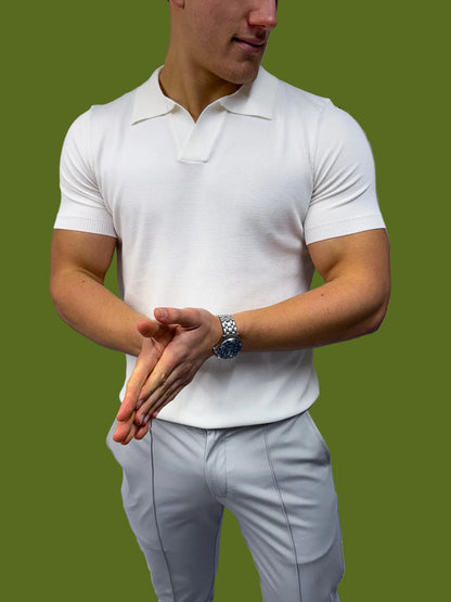 Jeremy - Polo Uomo Bianca Colletto Elegante Classica