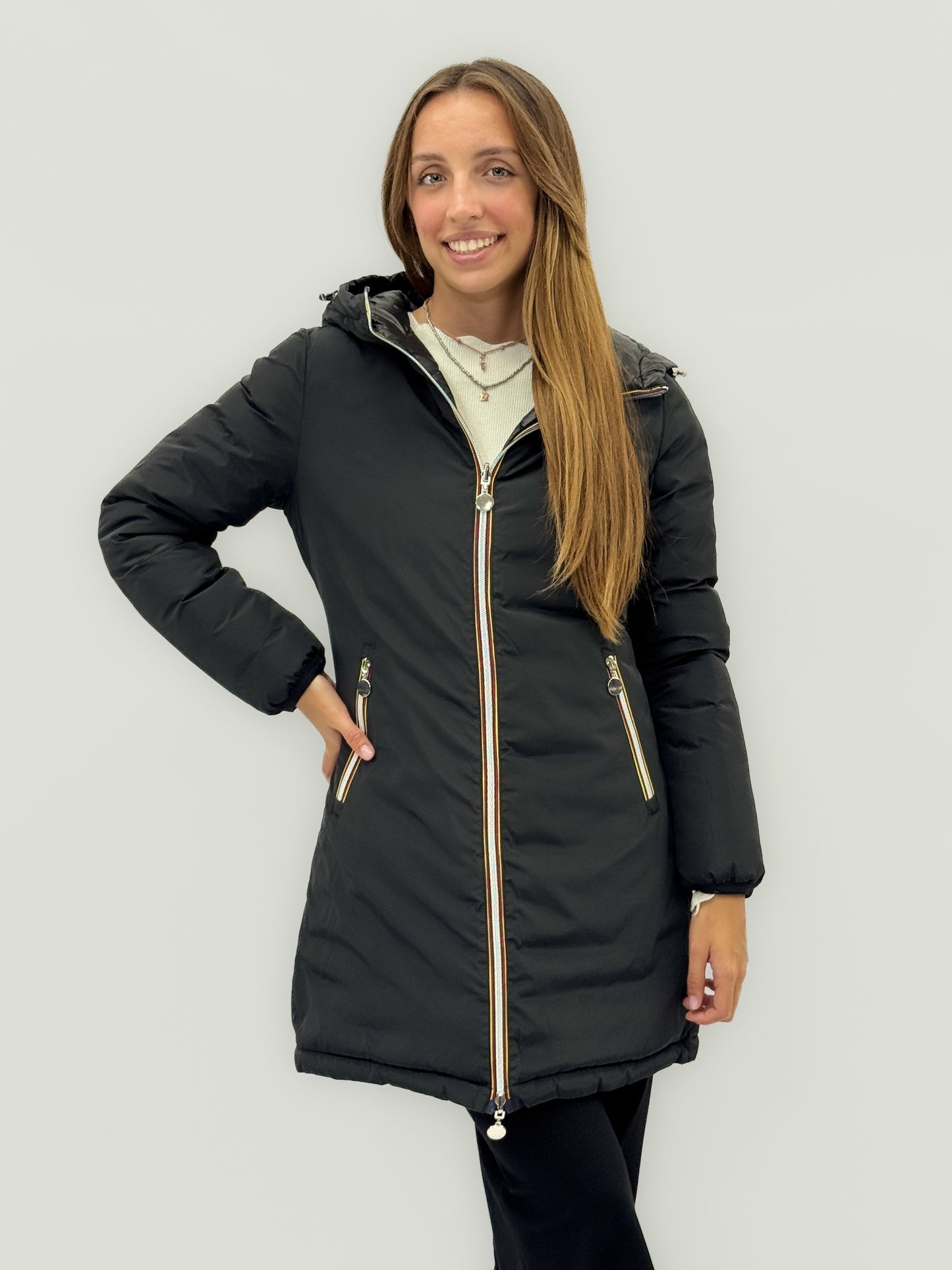 Juliette - Giacca lunga da donna reversibile elegante
