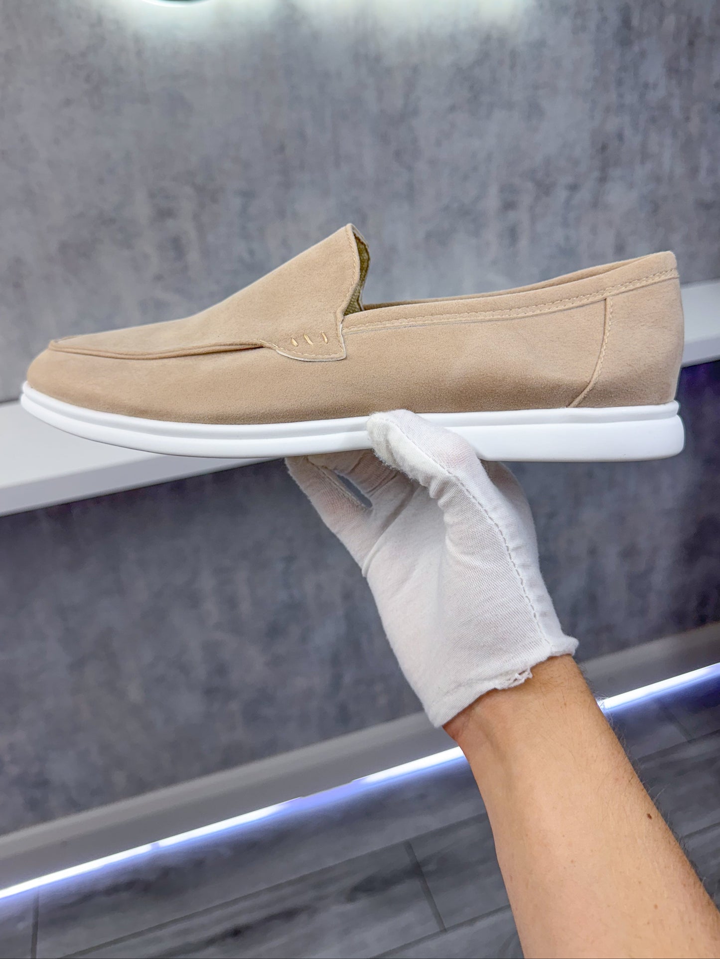 Kenneth - Mocassini Uomo Beige Eleganti Stile Promenade
