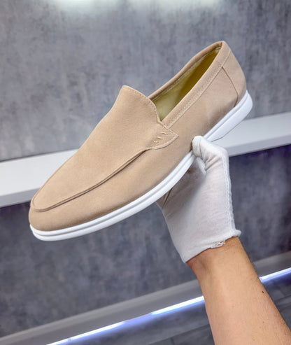 Kenneth - Mocassini Uomo Beige Eleganti Stile Promenade