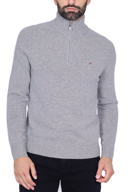 Kyril - Maglia Uomo Collo Alto Zip Grigio