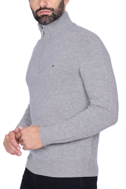Kyril - Maglia Uomo Collo Alto Zip Grigio
