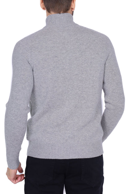 Kyril - Maglia Uomo Collo Alto Zip Grigio