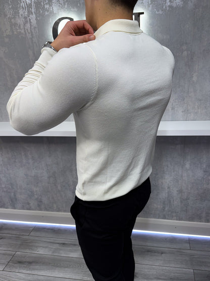 Julian - Polo Uomo Manica Lunga Beige Elegante