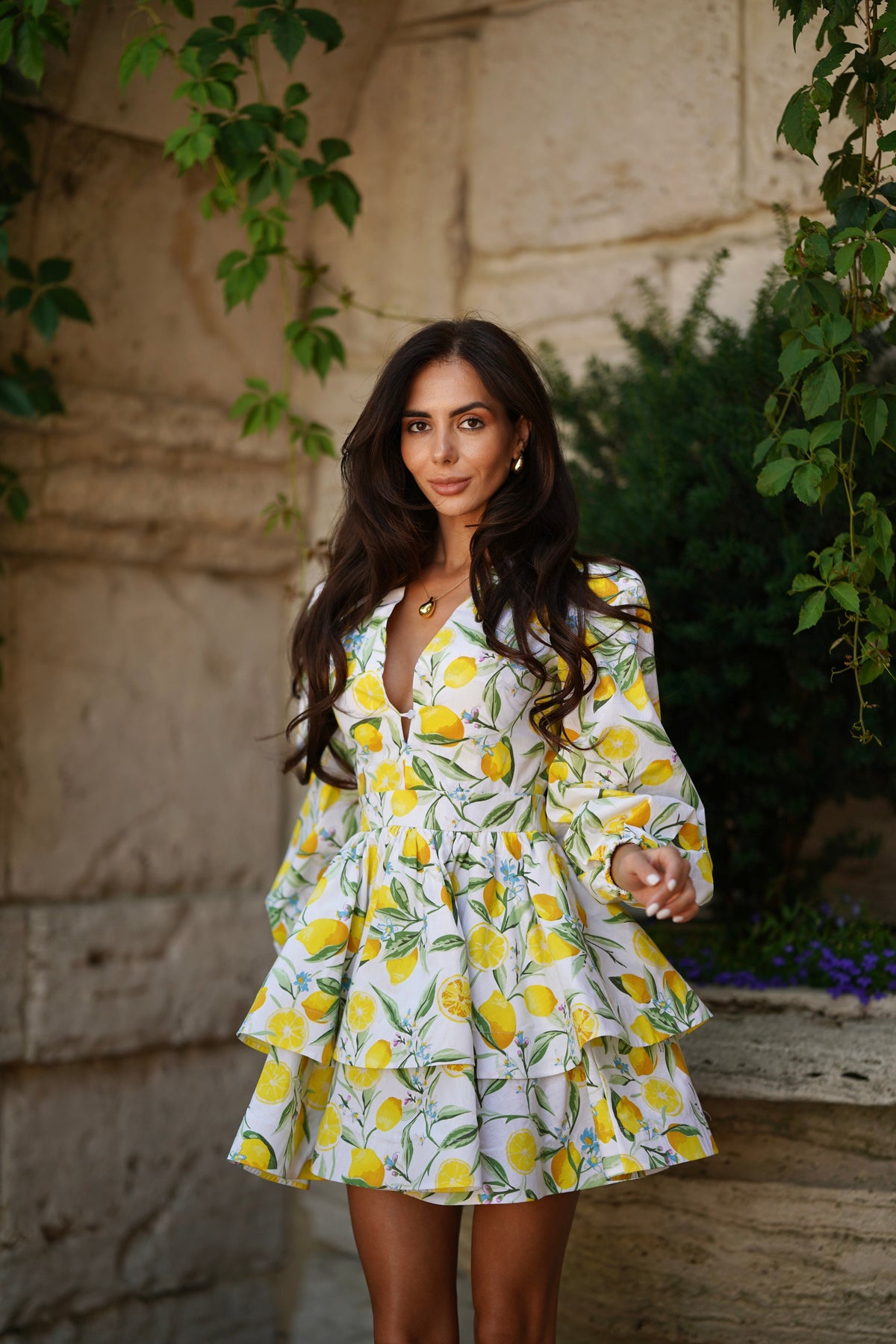 Greta - Abito Donna Olimp Color Limone Elegante