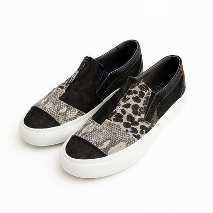 Ilenia - Scarpe Slip-On Donna Comode Leopardate Nero