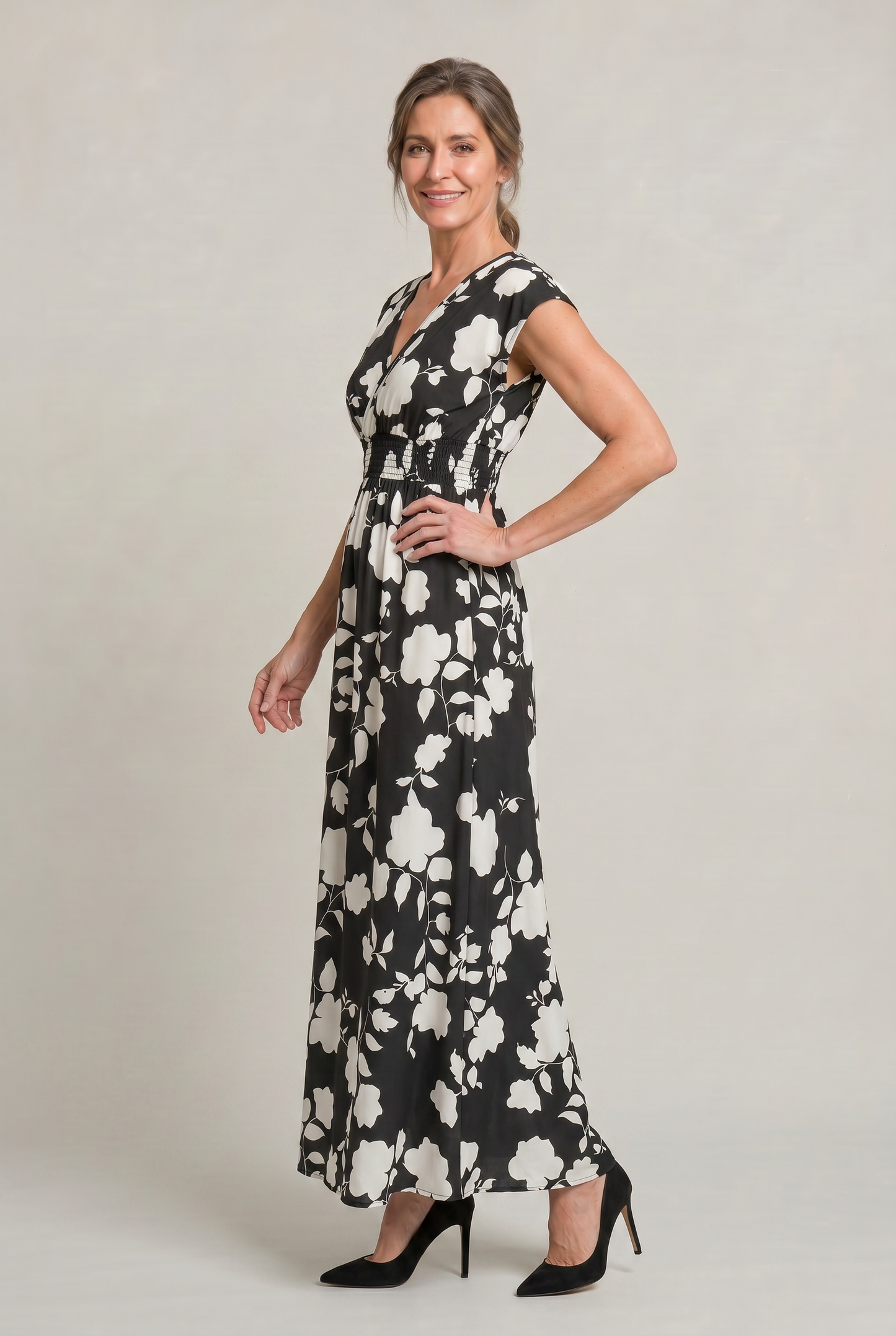 Caterina - Abito Maxi Donna Floreale Estivo Elegante
