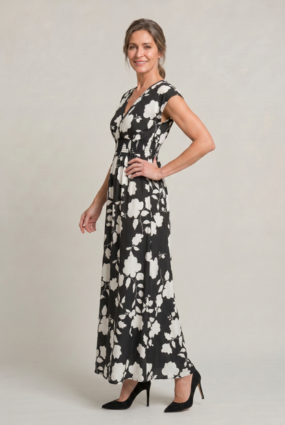 Caterina - Abito Maxi Donna Floreale Estivo Elegante